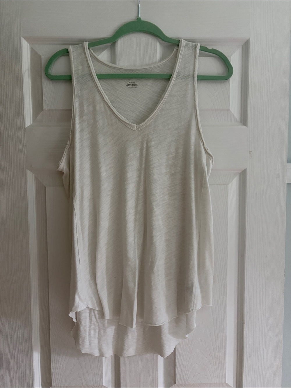 Light Cream V-Neck Layered Tank Top - Women's